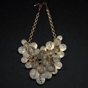 Vintage ‘60s Space Age Huge Oversized Clear Acrylic Grape Vine Necklace